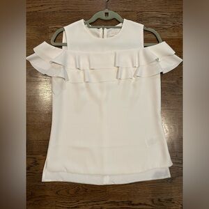 Ted Baker Hope Cold-Shoulder Double-Frill Ruffle Top